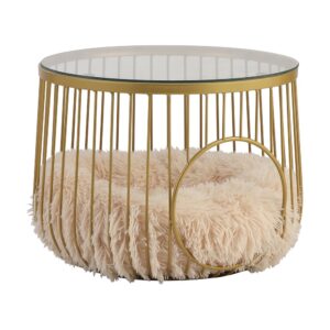 Alternative view of โต๊ะกลางพร้อมที่นอนสัตว์เลี้ยง รุ่นมิทซี่ - สีทอง